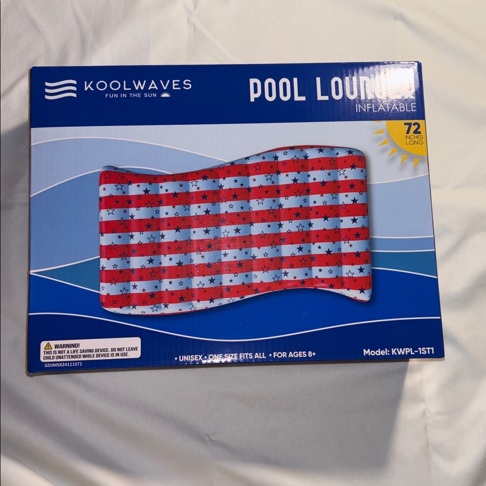 Koolwaves 72” Inflatable Pool Lounger NWT